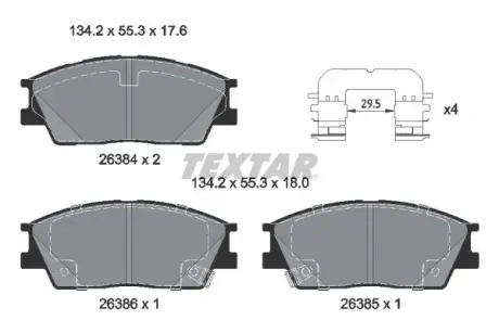 Тормозные колодки textar 2638401