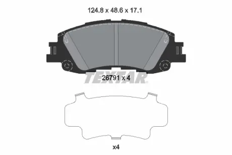 Комплект гальмівних колодок передн, TOYOTA YARIS 1.5/1.5H 02.20- Textar 2679101
