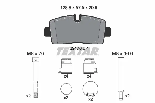 Тормозные колодки textar 2947801