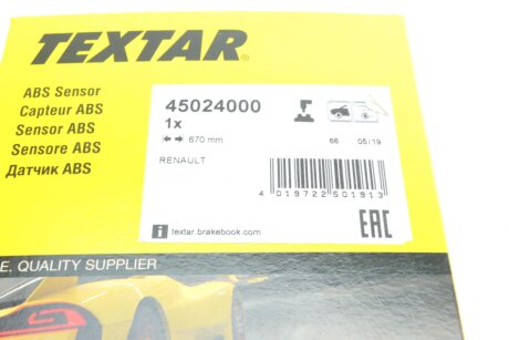 Датчик частоти обертання колеса textar 45024000