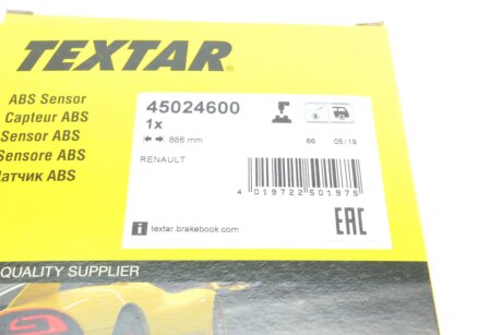 Датчик частоти обертання колеса textar 45024600