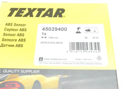 Датчик частоти обертання колеса textar 45029400