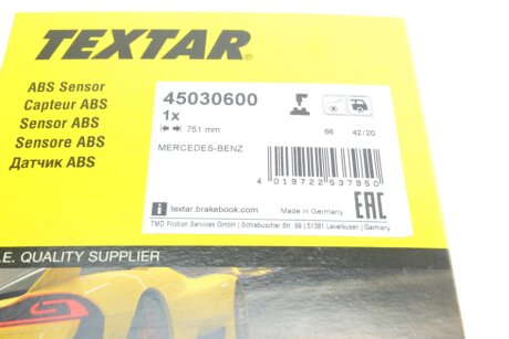 Датчик частоти обертання колеса textar 45030600