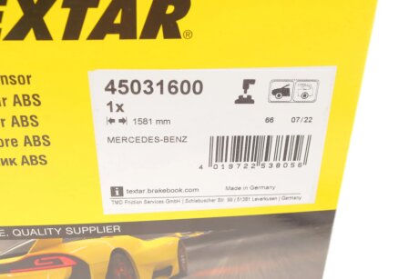 Датчик частоти обертання колеса textar 45031600