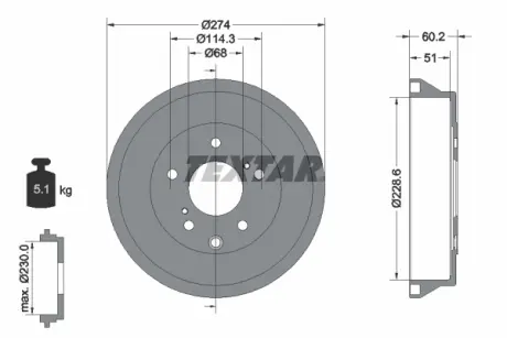 Гальмівний барабан textar 94047800