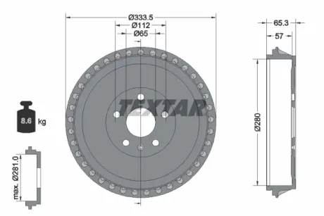 TEXTAR Гальмівний барабан textar 94049000