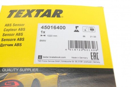 Датчик ABS textar 45016400