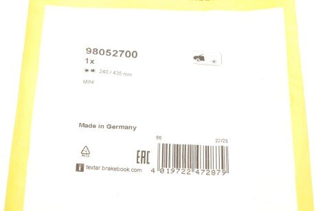 Датчик гальмівних колодок textar 98052700