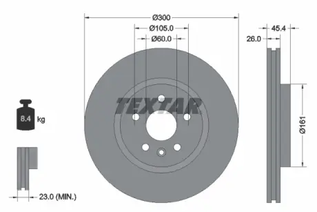 Диск гальмівний textar 92277205