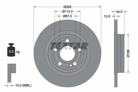 Диск гальмівний textar 92323203 на Мерседес B-Class w247