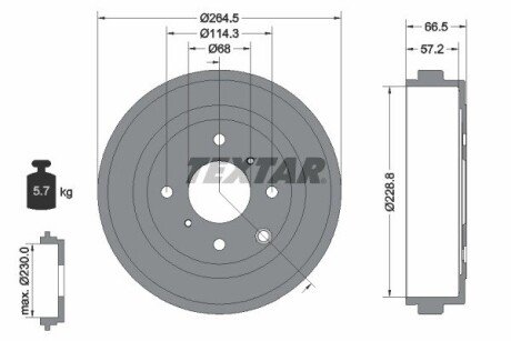 Гальмiвнi барабани textar 94046400