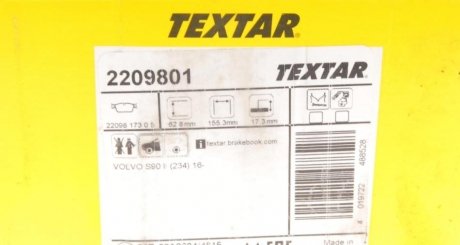 Тормозные колодки textar 2209801