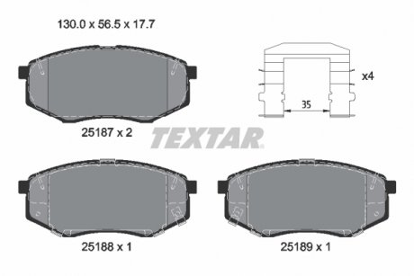 Тормозные колодки textar ""2518704" на Киа Оптима jf