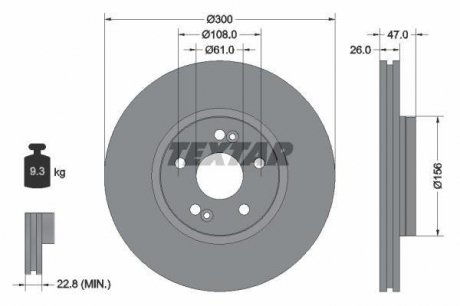 Вентилируемый тормозной диск textar 92119003