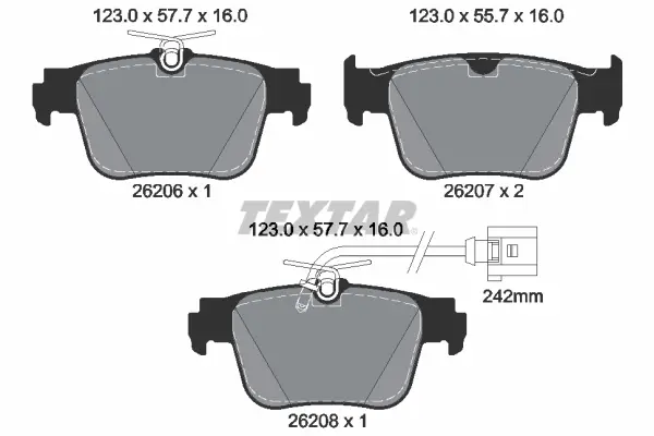 Колодки ручного (стоячого) гальма Textar 2620603 (фото 1)