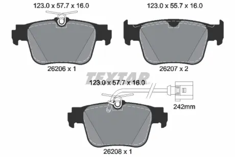 Колодки ручного (стоячого) гальма Textar 2620603