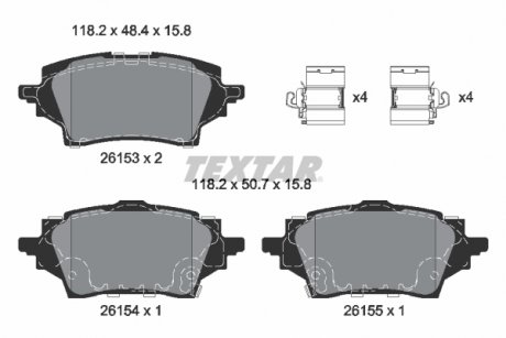 Комплект гальмівних колодок textar 2615301 на Лексус Rx350