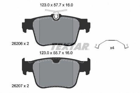 Тормозные колодки textar 2620601