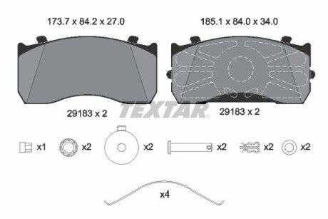 Комплект тормозных колодок, дисковый тормоз textar 2918302