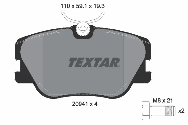 Передние тормозные колодки textar 2094102