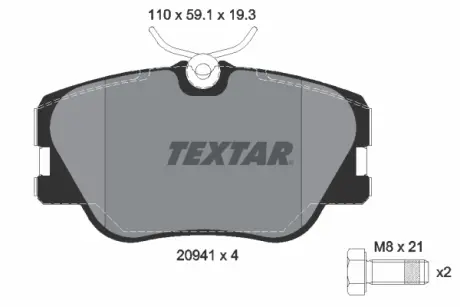 Передние тормозные колодки textar 2094102