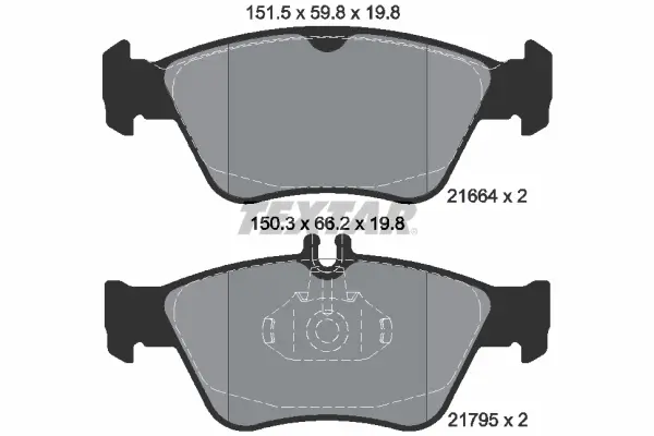 Передние тормозные колодки textar 2166404