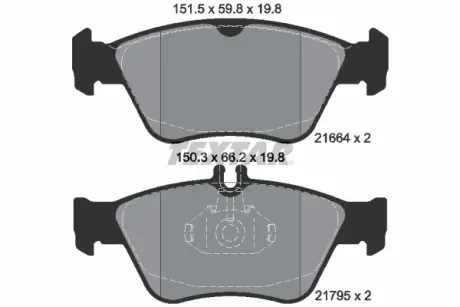Передние тормозные колодки textar 2166404