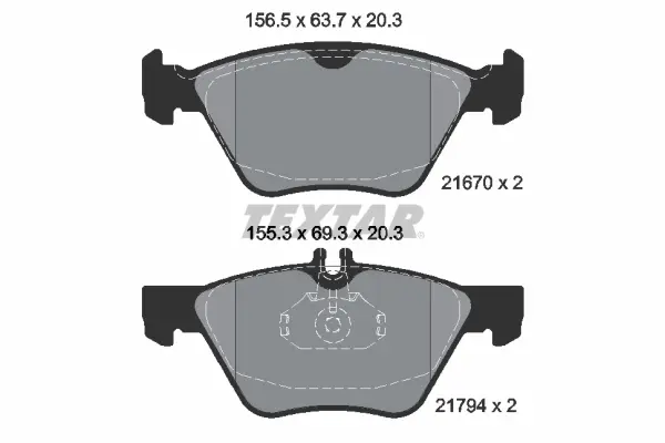 Передние тормозные колодки textar 2167001