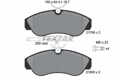 Передние тормозные колодки textar 2179901