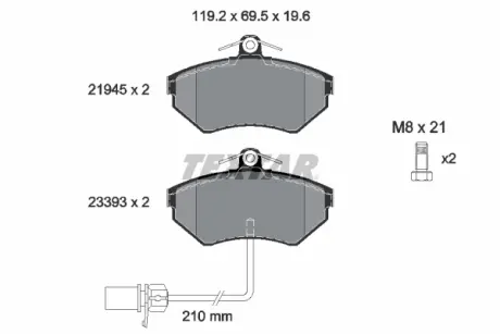 Передние тормозные колодки textar 2194504