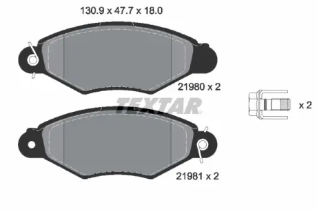 Передние тормозные колодки textar 2198004