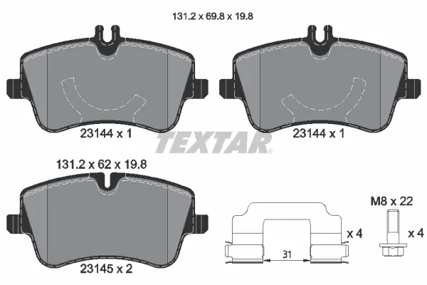 Передні тормозні (гальмівні) колодки Textar 2314401 (фото 1)