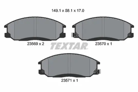 Передние тормозные колодки textar 2356901