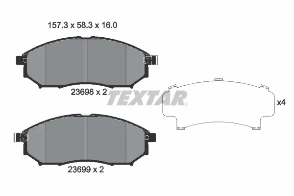 Передние тормозные колодки textar 2369801