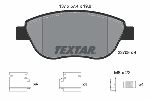 Передні тормозні (гальмівні) колодки Textar 2370803 (фото 1)