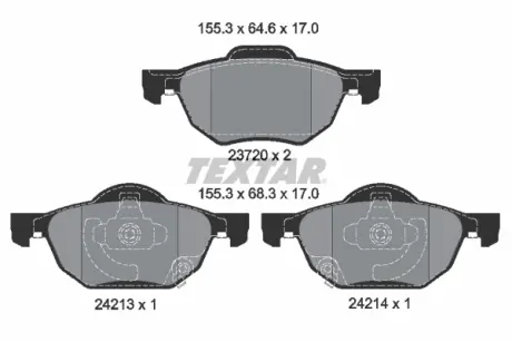Передние тормозные колодки textar 2372001