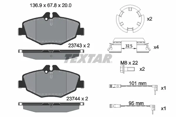 Передні тормозні (гальмівні) колодки Textar 2374303 (фото 1)