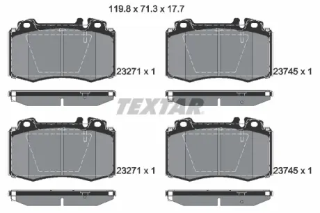 Передние тормозные колодки textar 2374502