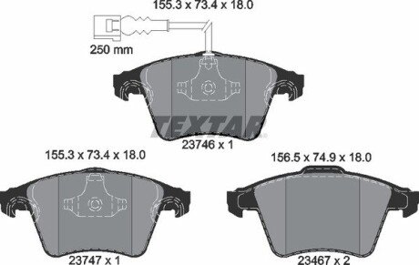 Передние тормозные колодки textar 2374601