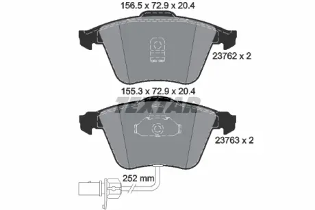 Передние тормозные колодки textar 2376201
