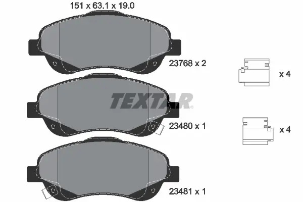 Передние тормозные колодки textar 2376802