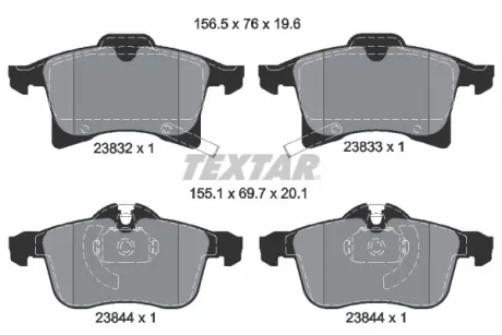 Передні тормозні (гальмівні) колодки Textar 2383201