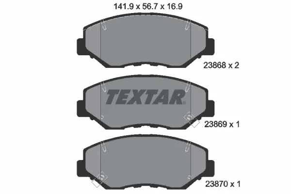 Передние тормозные колодки textar 2386801