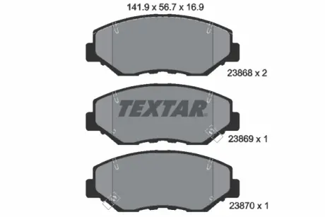 Передние тормозные колодки textar 2386801