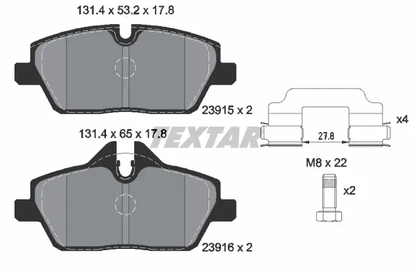 Передні тормозні (гальмівні) колодки Textar 2391503 (фото 1)