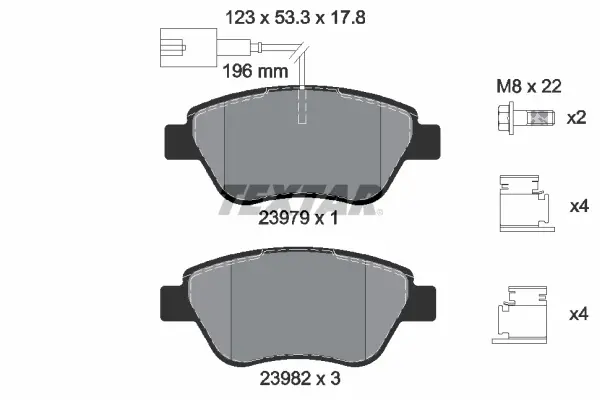 Передние тормозные колодки textar 2397903