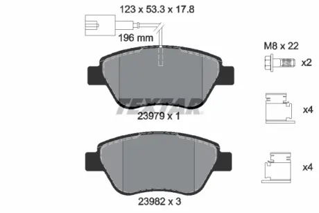 Передние тормозные колодки textar 2397903