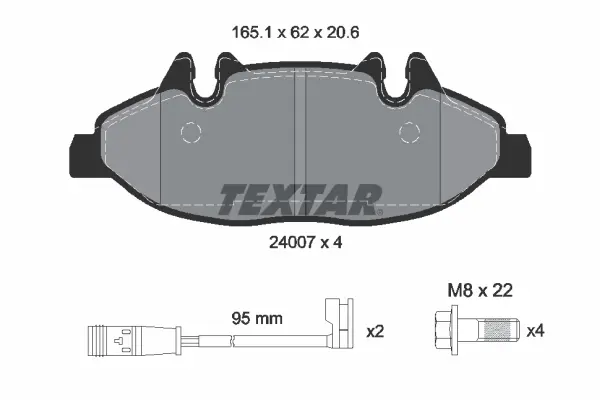 Передні тормозні (гальмівні) колодки Textar 2400701 (фото 1)