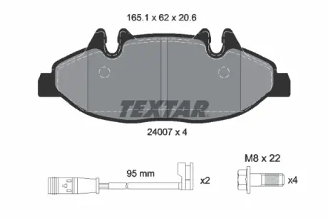 Передні тормозні (гальмівні) колодки Textar 2400701