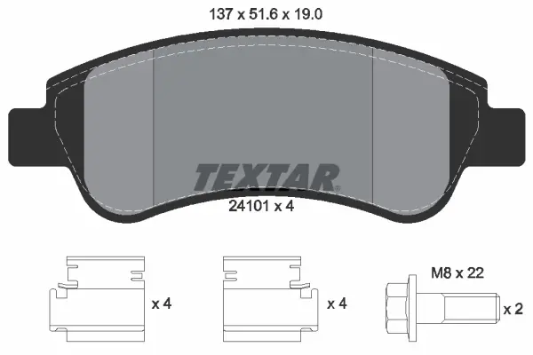 Передні тормозні (гальмівні) колодки Textar 2410101 (фото 1)